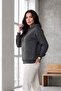 Women's Smoked Hooded Sweatshirt with Side Pockets, 3 Thread Count Soft Puff Fabric - 5