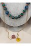 Navy Blue Turquoise Beaded Layered Necklace – Colorful Bead Design with Gold Chain Detail Women's Necklace Jewelry - 2