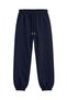 1051 Women's 3-Thread Fleece Inside, Lace-Up Waist, Elastic Cuffs, Sweatpants, Navy Blue - 2