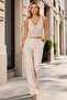 Women's V-Neck Openwork Knitwear Crop Blouse Mas2025 - 5
