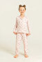 Mother & Daughter Pajamas Set, (Sold Separately), 100% Cotton, with Pockets, Shirt Collar, Heart Printed - 5