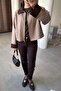 Tissue Pocket Side Pocket Zippered Jacket Camel - 3