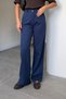 Palazzo Cotton Pants with Pockets Navy Blue - 2