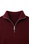 Orlo - Burgundy - Cotton Half-Zip - High-Neck Men's Sweater - 7