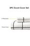 King Size 3Pc Duvet Cover Set | Soft Microfiber Material | Black Grid & White Color | 1 Du - 5