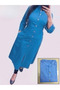 Sky Blue Cotton Top - NJF2346 | Sky Blue-Size:2XL-44-Inches
