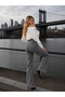 Women's High Waist Faded Effect Vintage Belted, Waist Tassel Leg Tassel with Lycra Palazzo Jean - 2