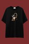 Halloween Black Loose Fit T-Shirt |   Unisex 100% Cotton Halloween Themed Printed Custom Design Tee