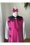 Girl's Glittery Winter Gilet Dress with Ribbon and Collar Decoration, Soft Sweater with Gift - 2