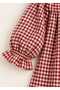 Baby Girl Rabbit Embroidered Collar Detailed Gingham Dress with Bag - 6