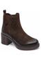 2553103K Genuine Nubuck Leather Women's Thick Heeled Daily Boots - 2