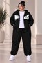 Unisex Large Size Oversize 3-Piece Tracksuit Set – Printed Zipper Hooded Sweatshirt, T-Shirt, and Sweatpants L XL 2XL 3XL 4XL 5XL 6XL 7XL - 2