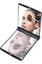 LED Lighted Travel Makeup Mirror,Compact Mirror with1x/2x Magnification, Dual Sided Vanity Mirror with Lights Portable Illuminated Folding Tabletop Mirror,Handheld Pocket Bag Mirror (Black) - 3