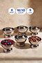 İnci 6-Piece Stainless Steel Presentation Bowl Tableware Presentation Snack Bowl Breakfast Bowl with Stand 9cm