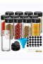 Spice Jars with Labels, 4 oz Glass Lids, Box set Stickers, Collapsible Funnel, Pens (24 PCS