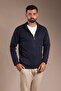 Men's Dark Blue Terry Knitted Cardigan