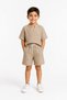 Boy's Beige Linen T-Shirt Shorts Set Summer Set - 4