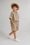 Boy's Beige Linen T-Shirt Shorts Set Summer Set - 5