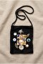 Handmade Bead Embroidered Crossbody Phone Bag on Fabric - 2