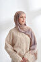 Organic Touch Viscose Blend Patterned Shawl - Stone - 3