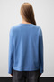 Basil flare women's organic cotton long sleeve indigo blouse - 5