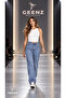 Women's Lycra Light Blue Snow Wash Palazzo Wide Leg Super High Waist Jean Trousers