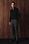 Floki Men's Woven Comfortable Cut Dark Anthracite Trousers with Elastic Waist and Laces - 2