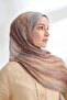 Organic Touch Viscose Blend Patterned Shawl - Dark Mink - Ecru - 3