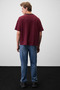 Noar Men's Organic Cotton Printed Claret Red T-Shirt - 5