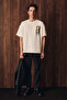 Asela Men's Short Sleeve White T-Shirt with Embroidery Detail on Front and Back - 3