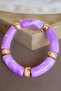 Colorful Thick Bamboo Model Bracelet Bold Pipe Cut Acrylic Resin - 2