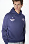 Hudsones Men's Hooded Printed Navy Blue Sweatshirt - 5
