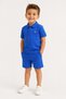 Boy's Blue Collared T-Shirt and Shorts Set