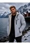 Men's Fur Lined Water Repellent Hooded Zippered Winter Raincoat Jacket - 2