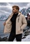 Men's Fur Lined Water Repellent Hooded Zippered Winter Raincoat Jacket - 3