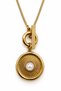 Stainless Steel Gold Color Pearl Detailed Sun Medallion Women's Necklace 40 cm - 3