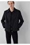 Regular Fit Zip-Up Black Men's Jacket.