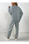 Unisex Cotton Heart Printed Oversize Crew Neck Top and Bottom Tracksuit Set - 2