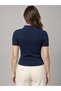 Hair Knit Polo Collar Women's Knitwear Short Sleeve Sweater - 2