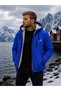 Men's Fur-Lined Water-Repellent Hooded Zippered Winter Raincoat - 4
