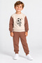 Boy's Top and Bottom Set, Top Brown, Seasonal, 100% Cotton