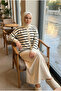 Women's Mila Striped Mercerized Cardigan with Gold Button Detail - 5