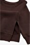 Brown Oversized Sweatshirt with Side Slits - 3