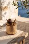 Rattan Look Decorative Desktop Organizer & Pen Holder |   Makeup and Brush Organizer - 4