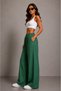 Linen Blend Loose Cut Trousers Summer Women's Trousers - Green
