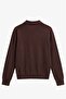 Bitter Brown Button Polo Collar Sweater - 2