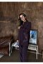 Women's Shirt with Bead Embroidery on Front, Standard Pants Size Suit - 4