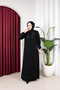 Nazlı Ferace with Honeycomb Fabric Piping Detail - 6