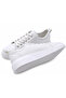Men's White Lace-Up Casual Sneaker Sports Shoes Thick Sole - 5