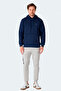 Moonlight I Men's Hooded Dark Navy Blue Sweatshirt - 5